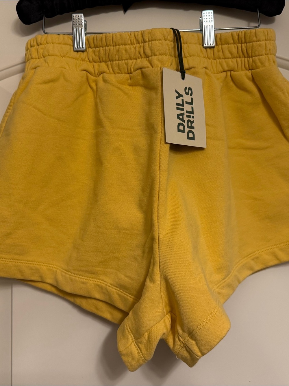 Daily Drills Women's Bright Yellow Elastic-Waist Athletic Shorts in Sunny M/L